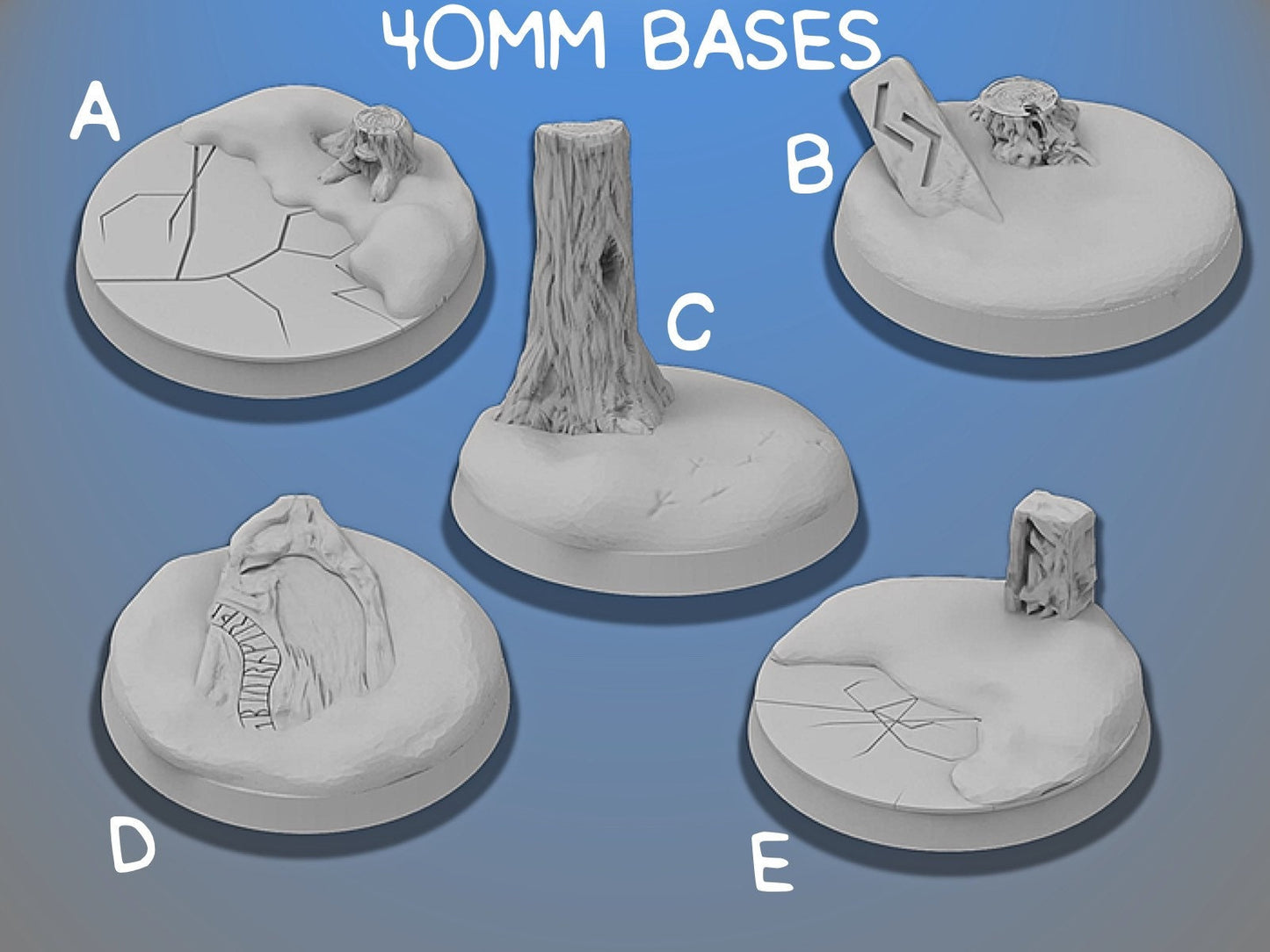 40mm Dwarven Bases | Miniature Bases | D&D | RPG | Tabletop Gaming | From BasicAid
