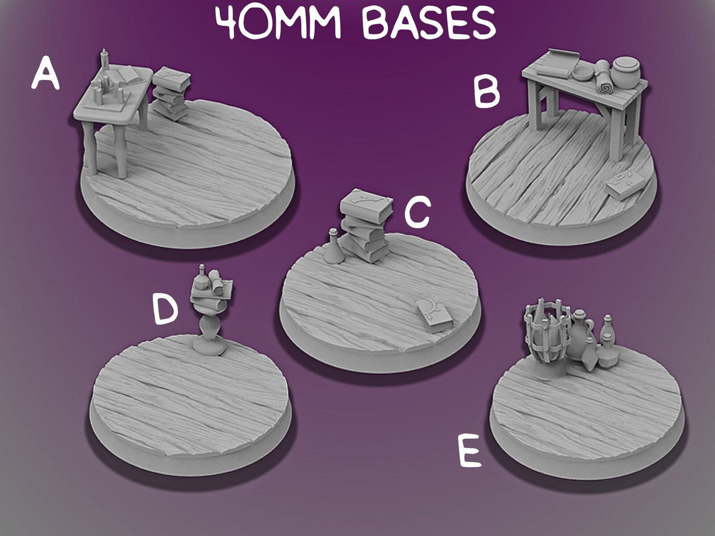 40mm Wizard’s Lab Bases | Miniature Bases | D&D | RPG | Tabletop Gaming | From BasicAid