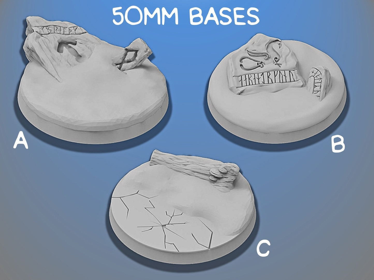 50mm Dwarven Bases | Miniature Bases | D&D | RPG | Tabletop Gaming | From BasicAid