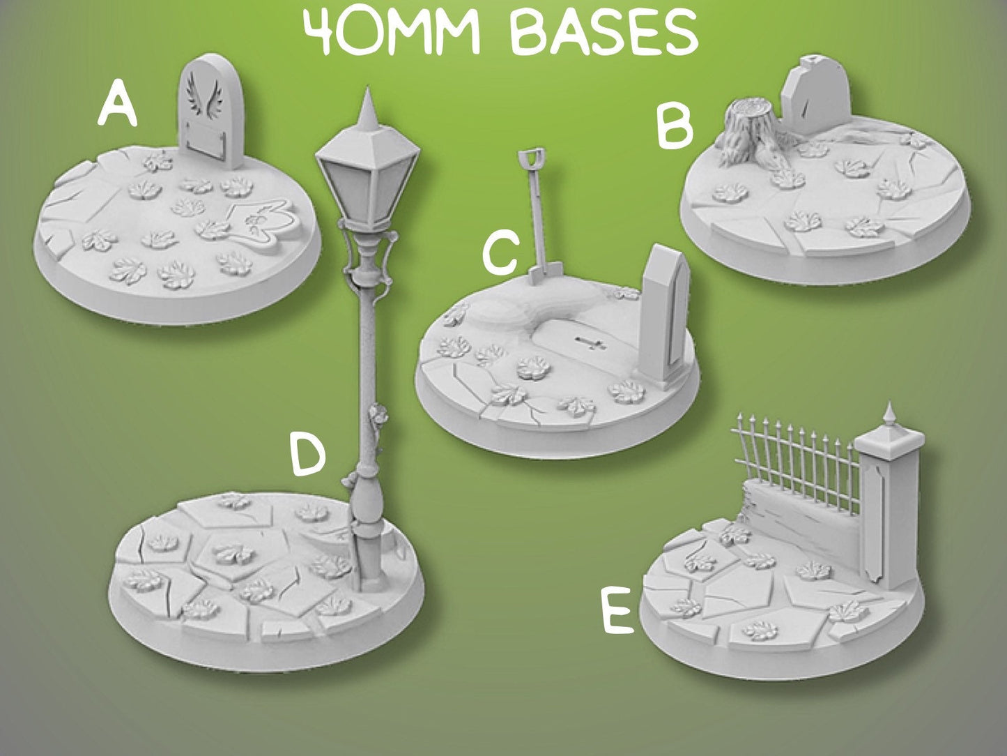 40mm Graveyard Bases | Miniature Bases | D&D | RPG | Tabletop Gaming | From BasicAid