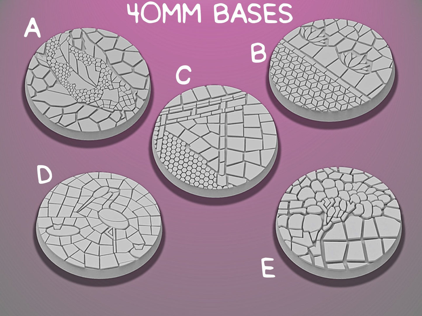 40mm Temple Bases | Miniature Bases | D&D | RPG | Tabletop Gaming | From BasicAid