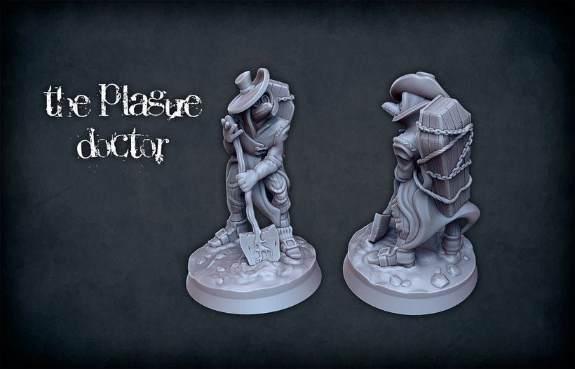 Plague Doctor Miniature with Base | RPG Minis | DND | D&D | RPG | Tabletop Gaming | From Roleplaying Miniatures