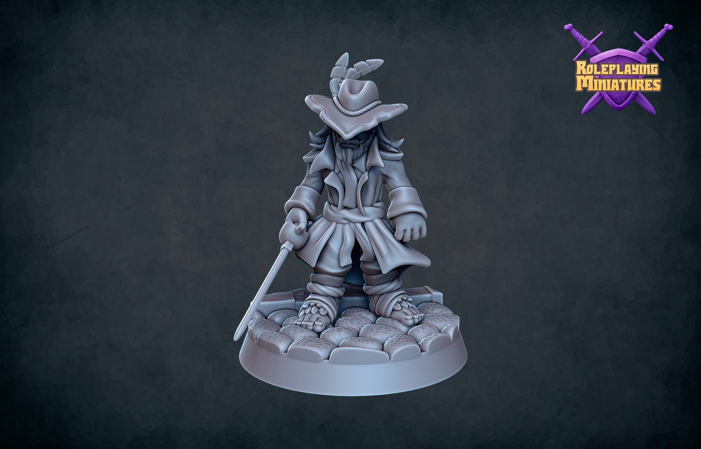 Gnome Fighter/Duelist Miniature | RPG Minis | DND | D&D | RPG | Tabletop Gaming | From Roleplaying Miniatures