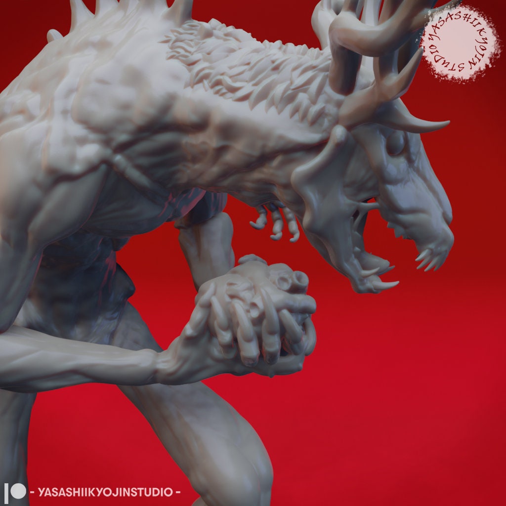 Wendigo Miniature | RPG Minis | D&D | DND | RPG | Tabletop Gaming | From Yasashii Kyojin Studios