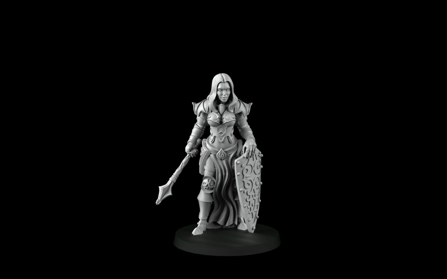 Female Paladin/Cleric Miniatures - 4 Versions | RPG Minis | D&D | DND | RPG | Tabletop Gaming | From Cross Lances