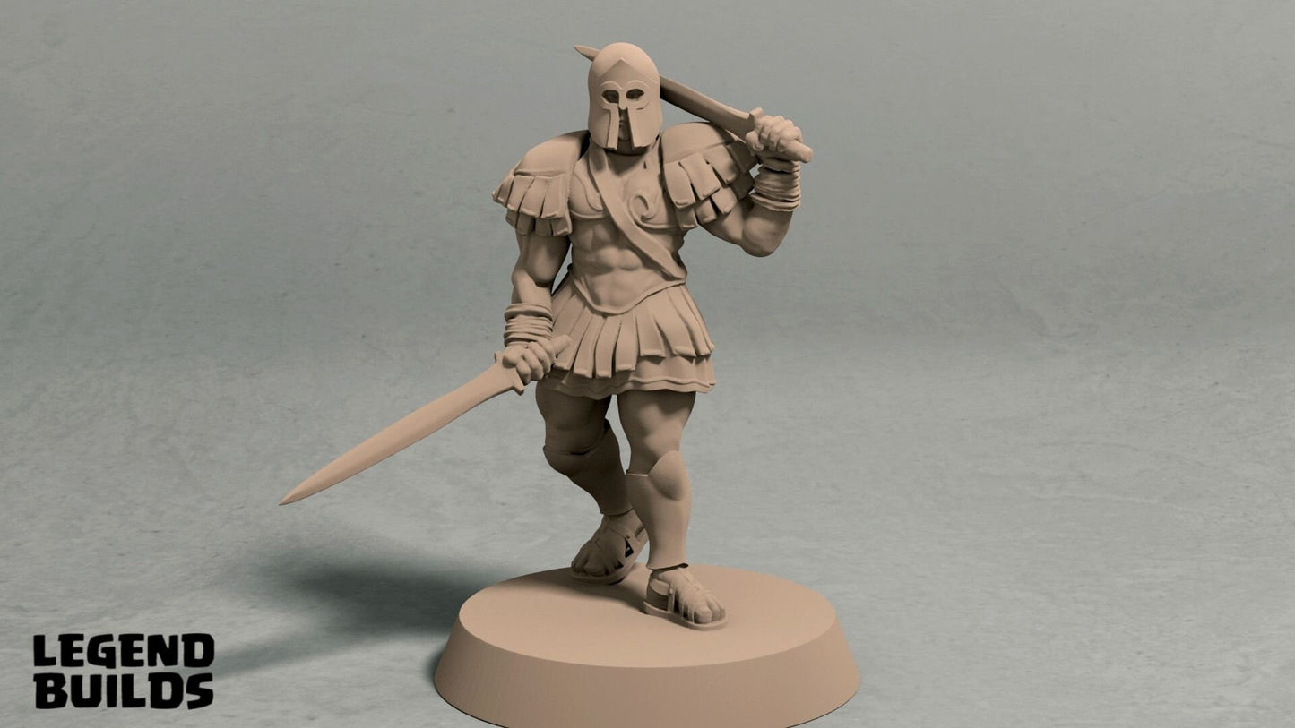 Male Paladin/Fighter Miniature - 2 Poses | RPG Minis | D&D | DND | RPG | Tabletop Gaming | From LegendBuilds