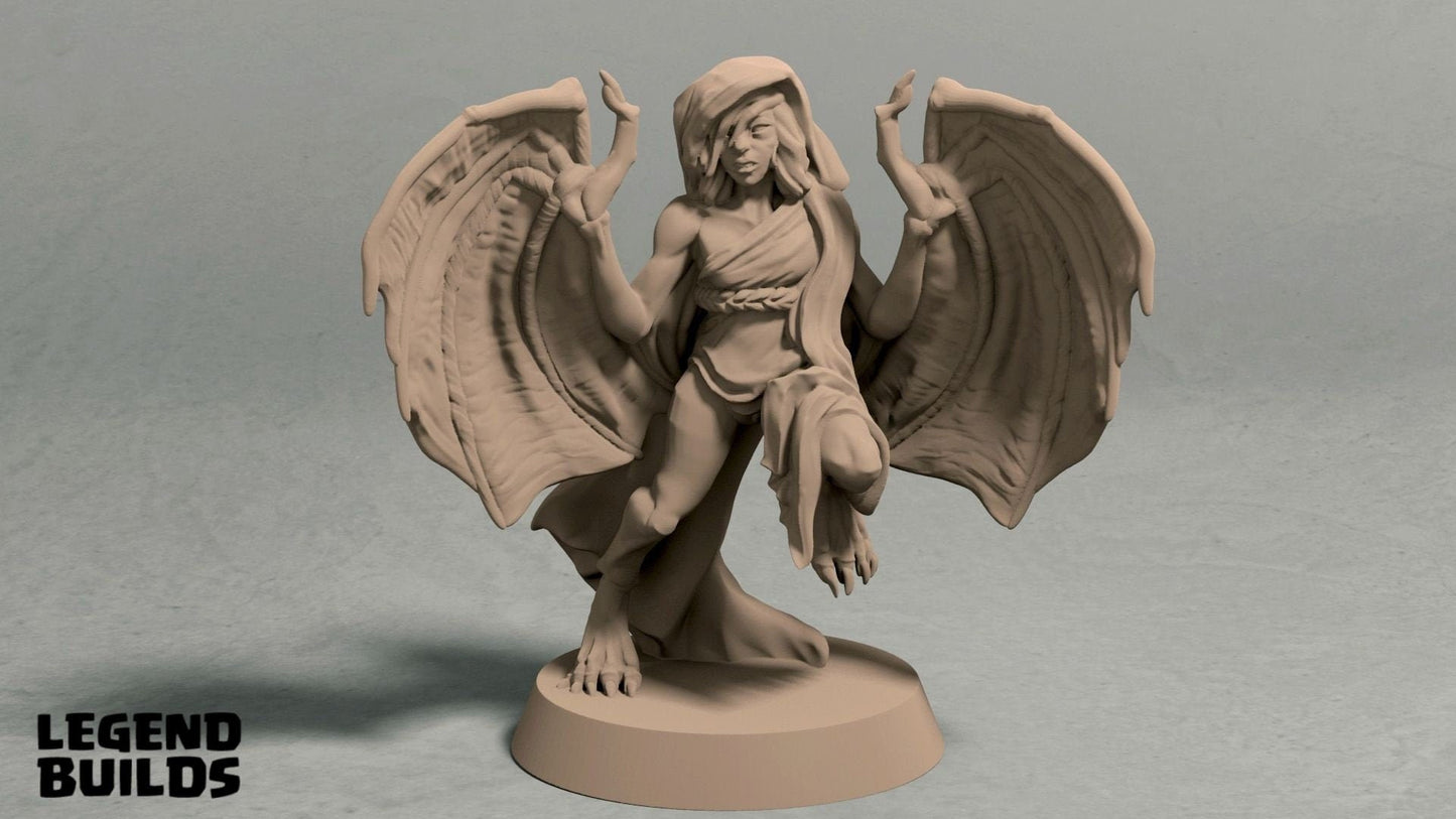 Harpy/Succubus Miniature | RPG Minis | D&D | DND | RPG | Tabletop Gaming | From LegendBuilds