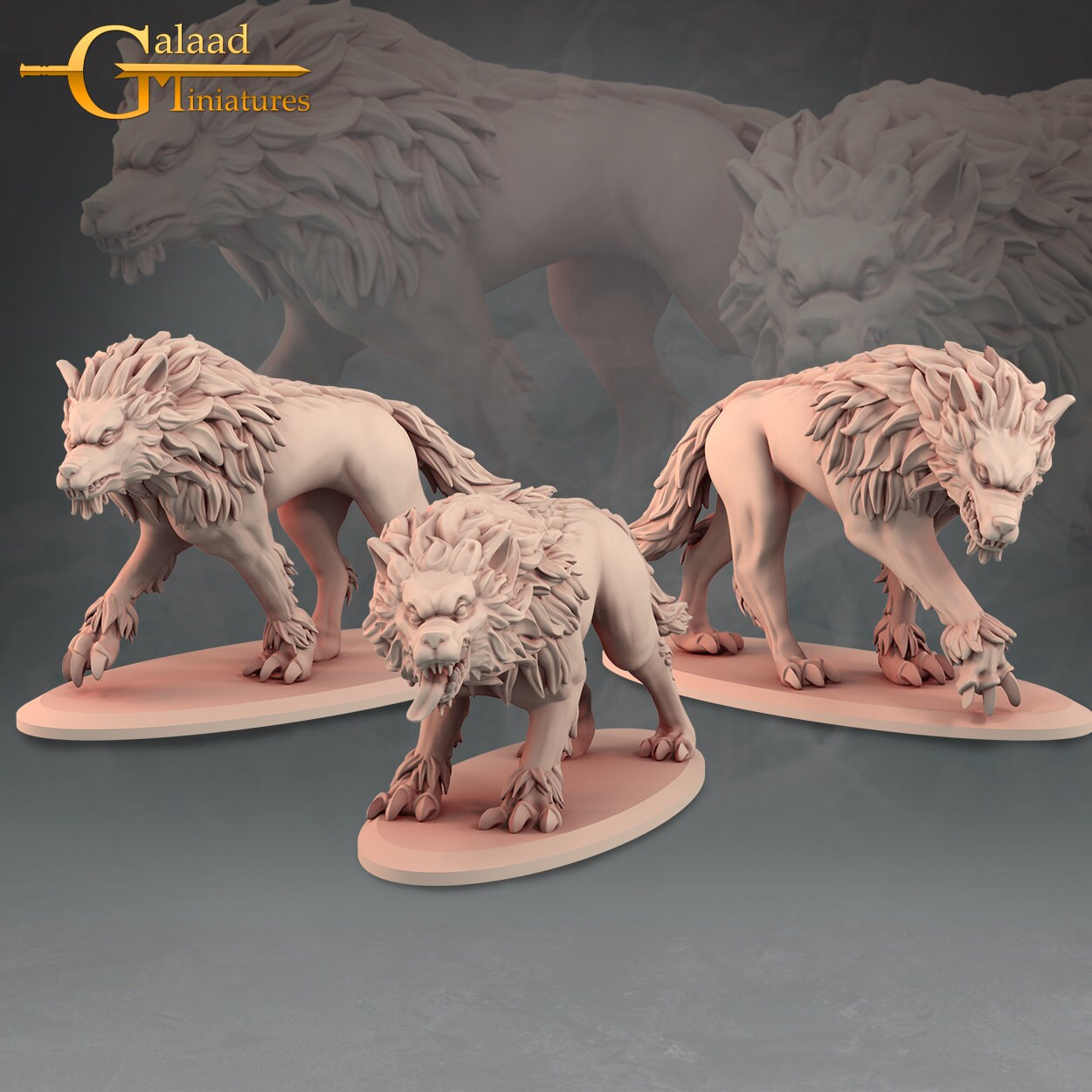 Wolf Miniatures | RPG Minis | D&D | DND | RPG | Tabletop Gaming | From Galaad Miniatures