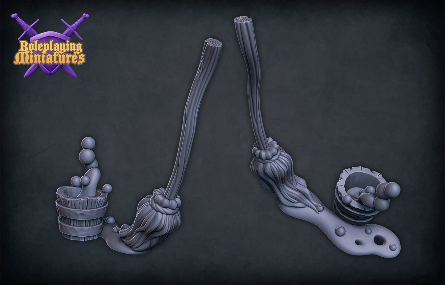 Animated Mop Miniature | RPG Minis | DND | D&D | RPG | Tabletop Gaming | From Roleplaying Miniatures