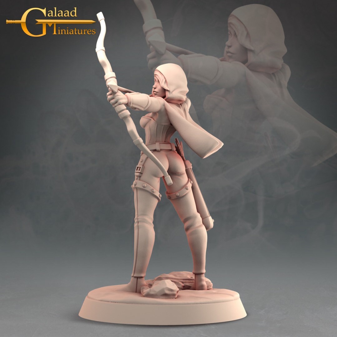 Female Ranger Miniature | RPG Minis | D&D | DND | RPG | Tabletop Gaming | From Galaad Miniatures
