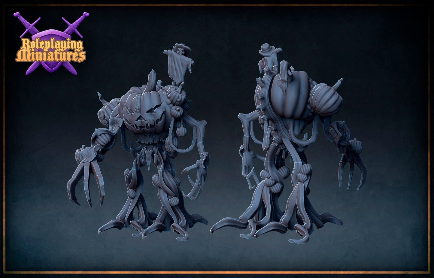 Pumpkin Golem Miniature | RPG Minis | DND | D&D | RPG | Tabletop Gaming | From Roleplaying Miniatures