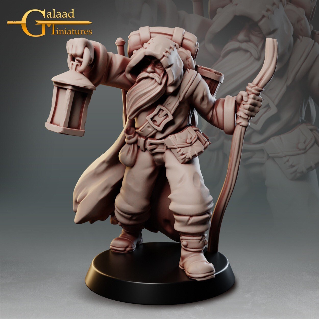 Male Traveling Wizard Miniature | RPG Minis | D&D | DND | RPG | Tabletop Gaming | From Galaad Miniatures