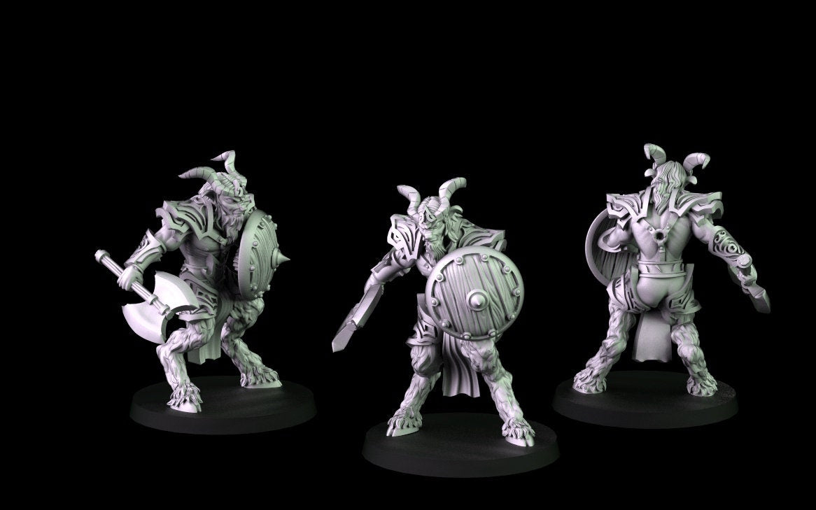 Satyr Miniatures - 3 Versions | RPG Minis | D&D | DND | RPG | Tabletop Gaming | From Cross Lances