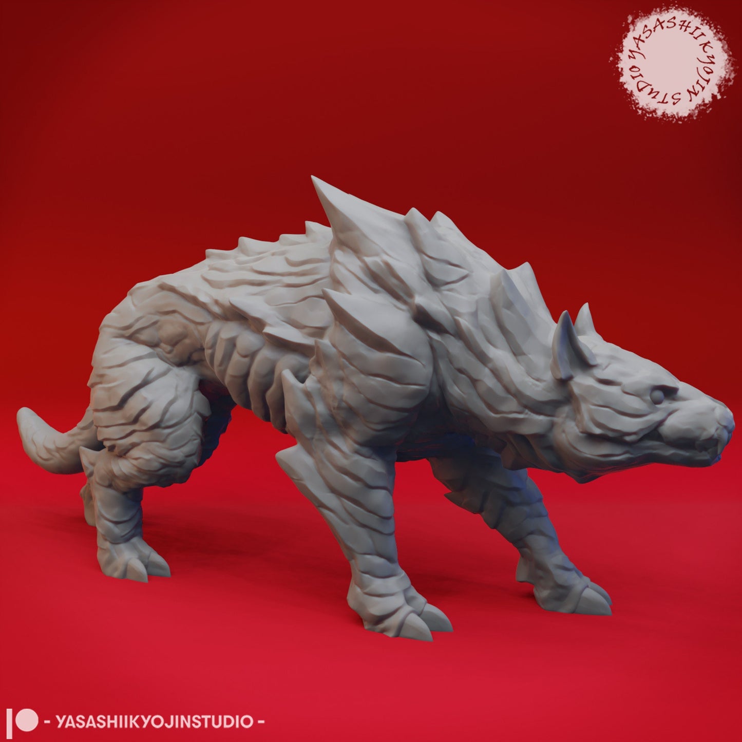 Hell Hound Miniature | RPG Minis | D&D | DND | RPG | Tabletop Gaming | From Yasashii Kyojin Studios