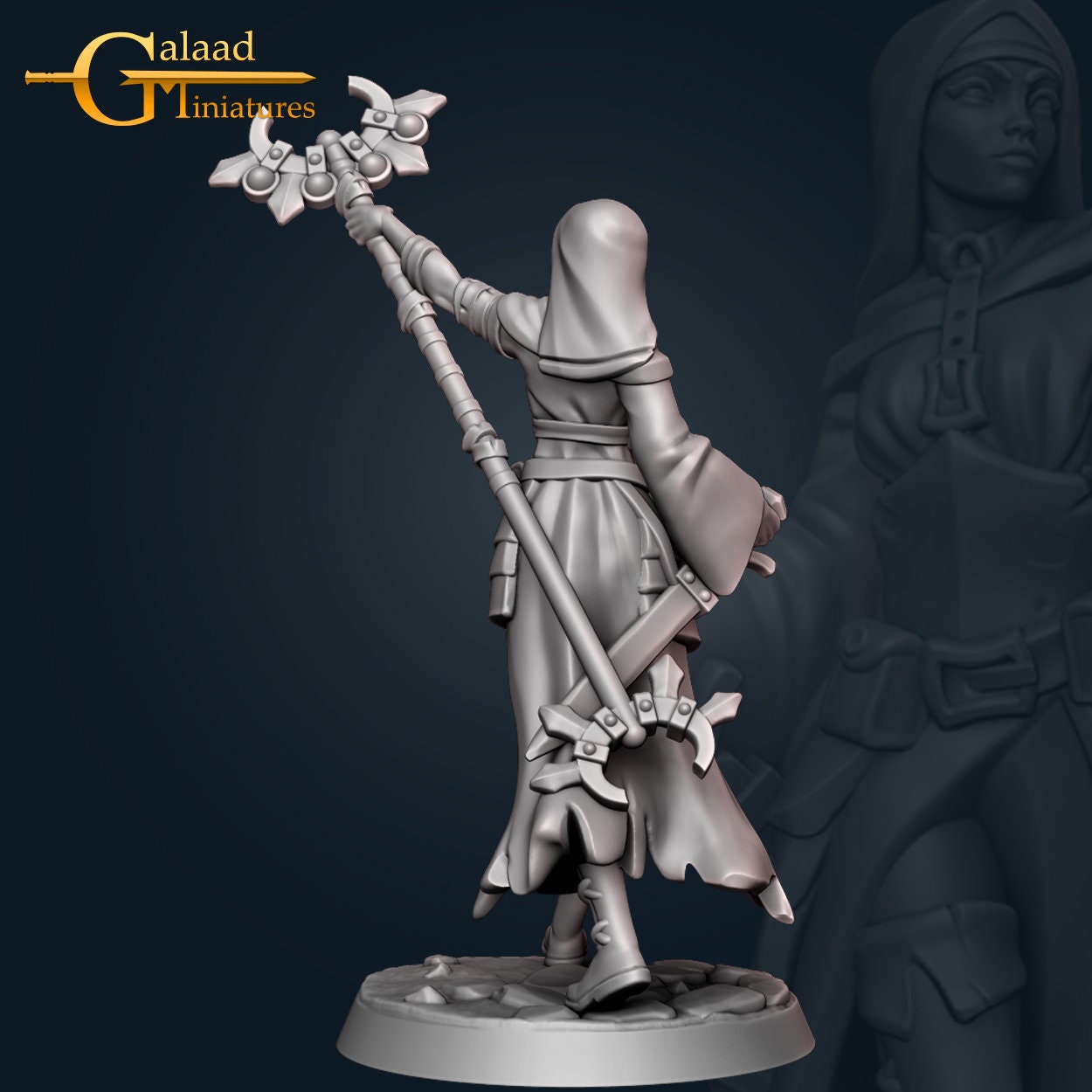 Female Cleric Miniature | RPG Minis | D&D | DND | RPG | Tabletop Gaming | From Galaad Miniatures