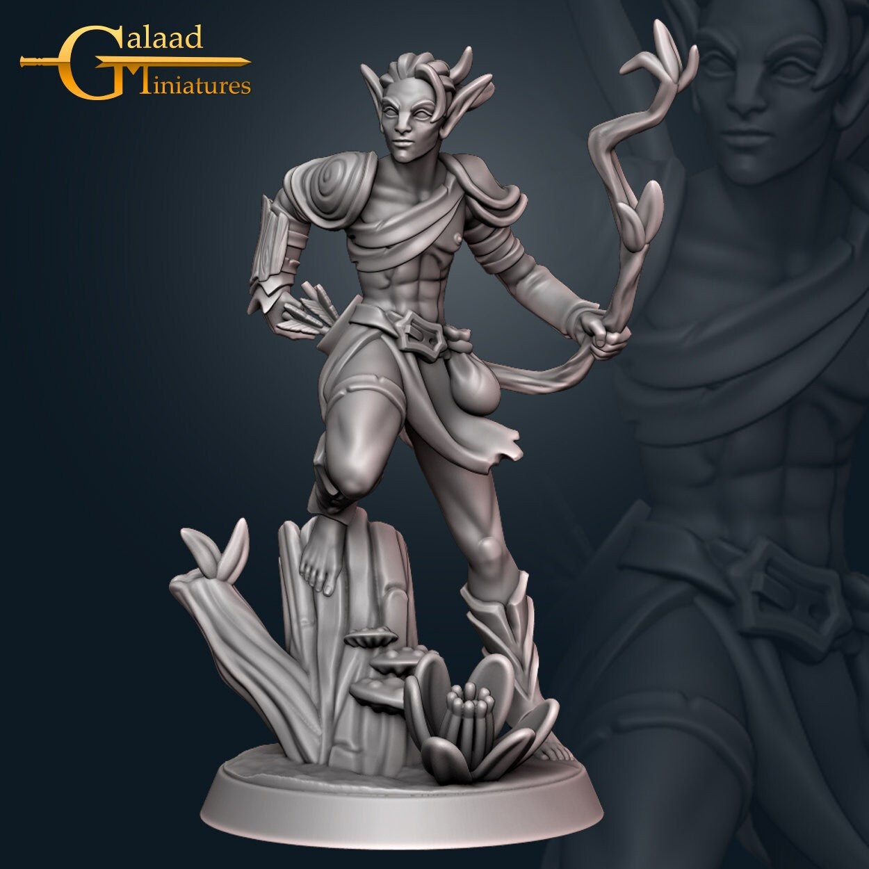 Male Firbolg Ranger Miniature | RPG Minis | D&D | DND | RPG | Tabletop Gaming | From Galaad Miniatures