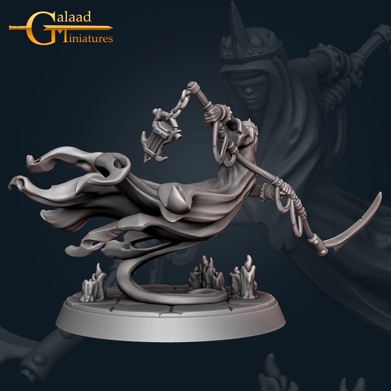 Female Reaper Miniature | RPG Minis | D&D | DND | RPG | Tabletop Gaming | From Galaad Miniatures