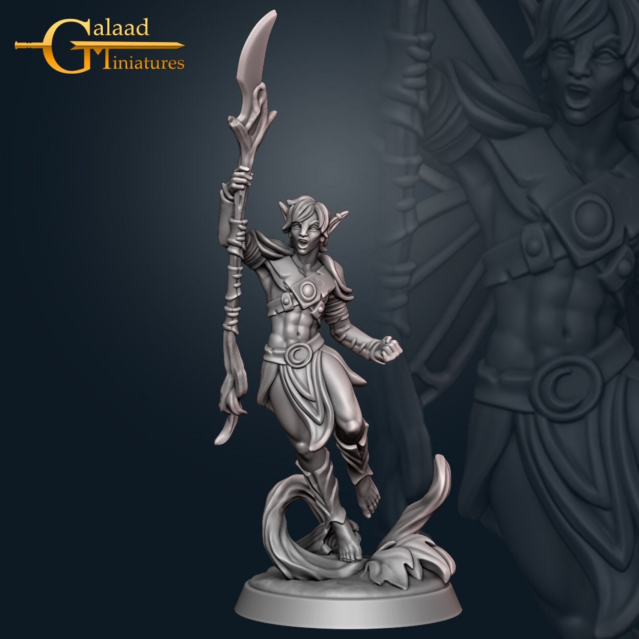 Male Firbolg Druid Miniature | RPG Minis | D&D | DND | RPG | Tabletop Gaming | From Galaad Miniatures