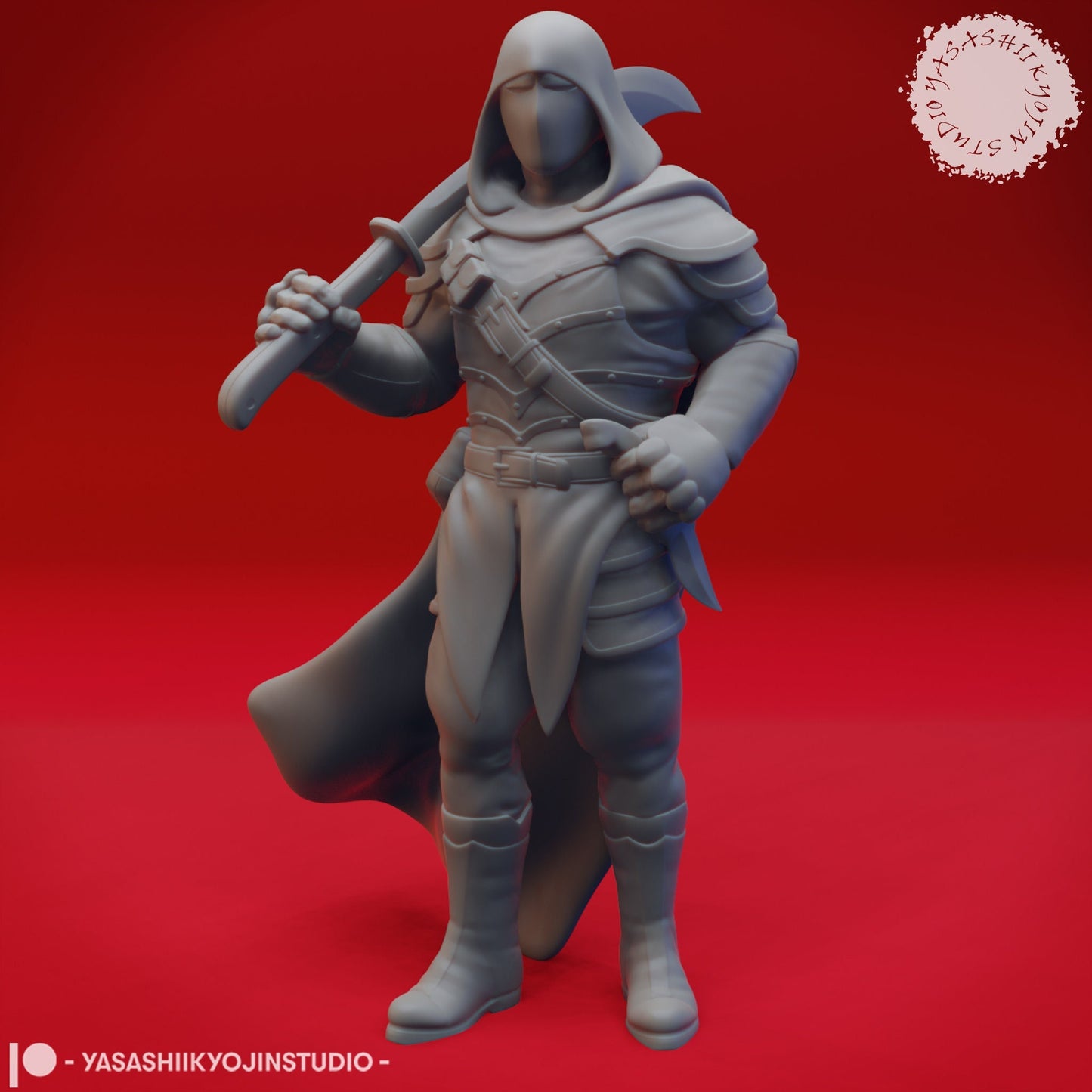 Fighter Miniature | RPG Minis | D&D | DND | RPG | Tabletop Gaming | From Yasashii Kyojin Studios