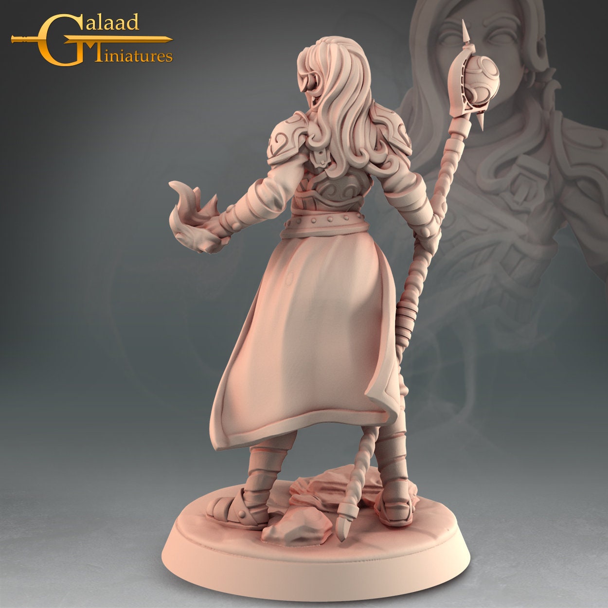 Female Wizard Miniature | RPG Minis | D&D | DND | RPG | Tabletop Gaming | From Galaad Miniatures