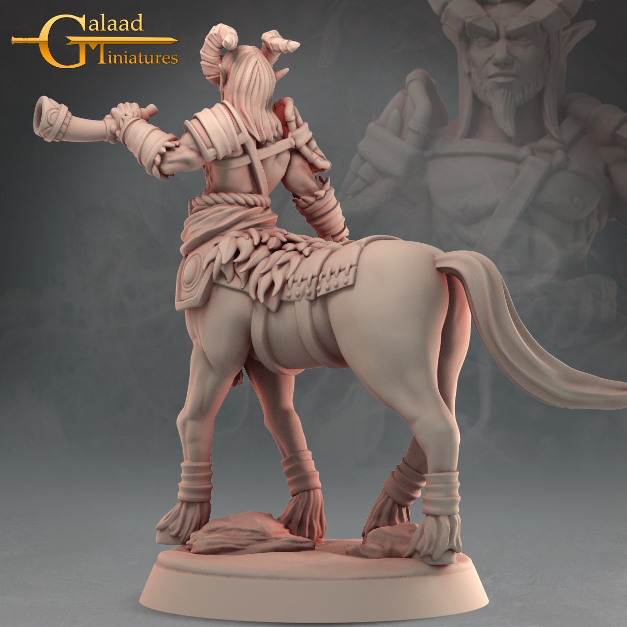 Male Centaur Barbarian Miniature | RPG Minis | D&D | DND | RPG | Tabletop Gaming | From Galaad Miniatures