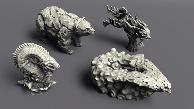 Elemental Beasts Miniatures | RPG Minis | D&D | RPG | Tabletop Gaming | From Noblewolf Miniatures