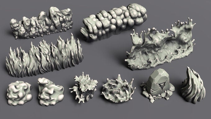 Elemental Terrain Miniatures | RPG Minis | D&D | RPG | Tabletop Gaming | From Noblewolf Miniatures
