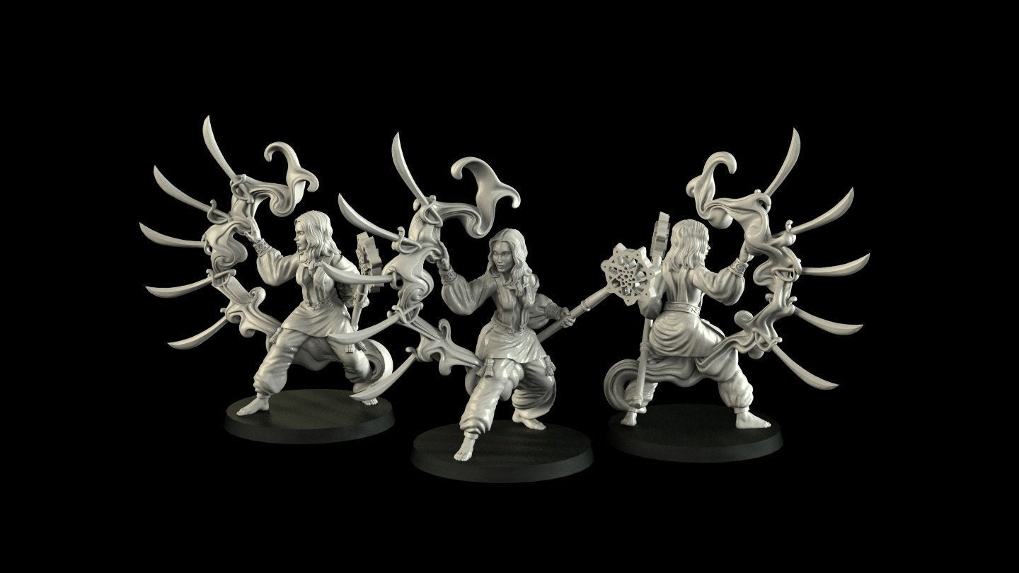 Female Desert Wizard Miniature | RPG Minis | D&D | DND | RPG | Tabletop Gaming | From Cross Lances