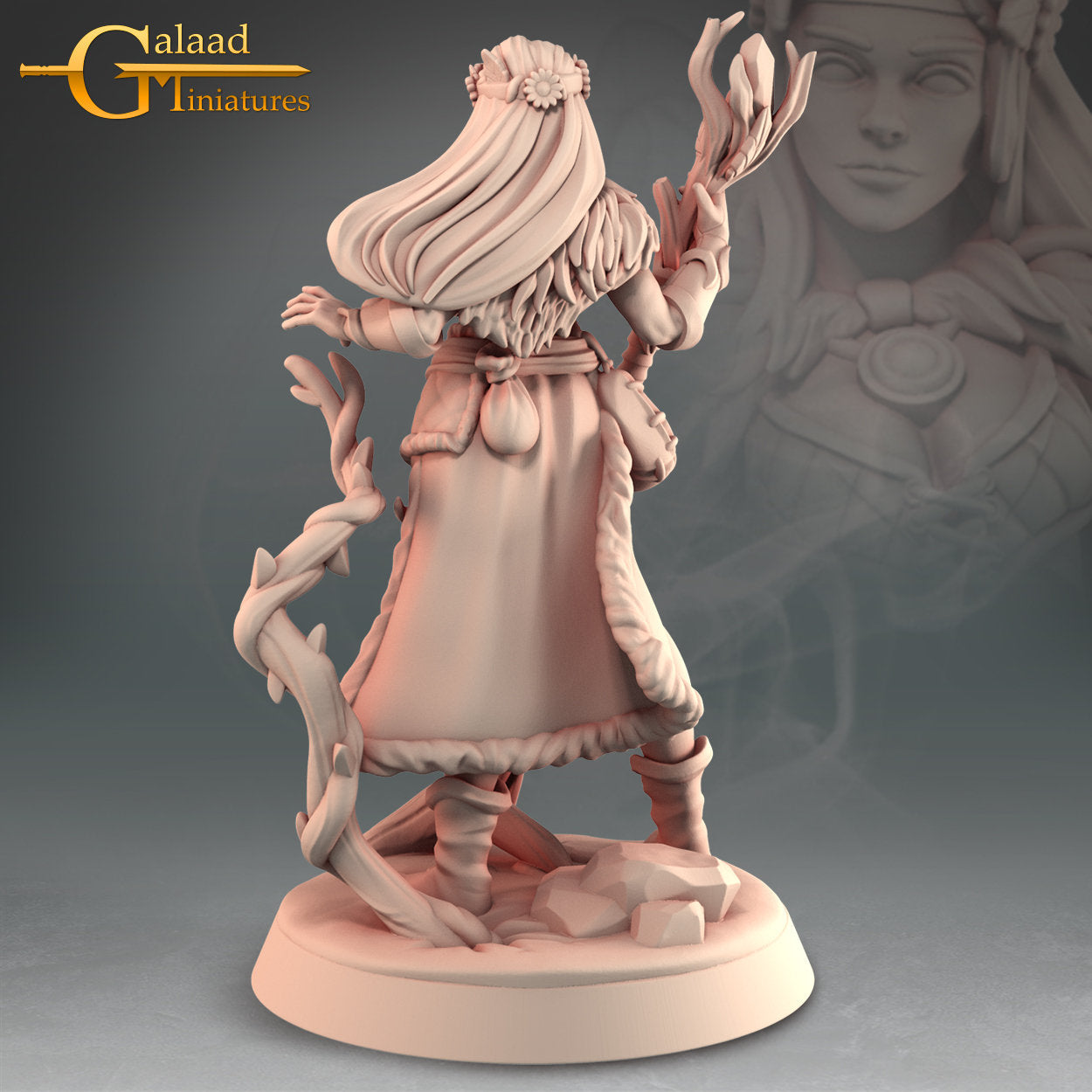 Female Druid Miniature | RPG Minis | D&D | DND | RPG | Tabletop Gaming | From Galaad Miniatures