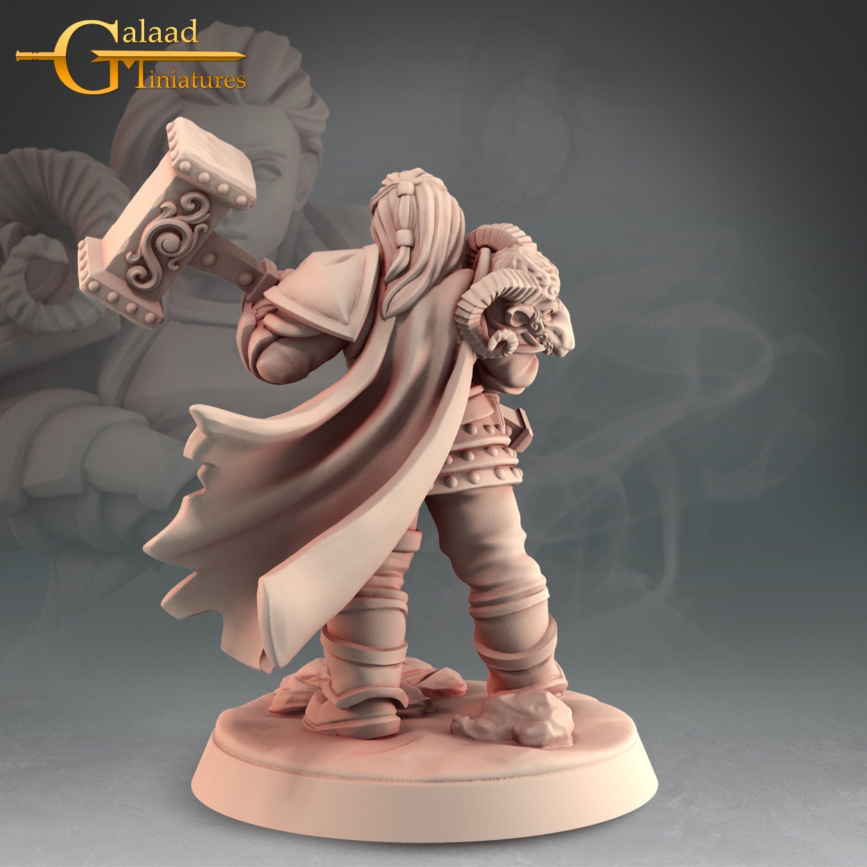 Female Dwarf Paladin Miniature | RPG Minis | D&D | DND | RPG | Tabletop Gaming | From Galaad Miniatures