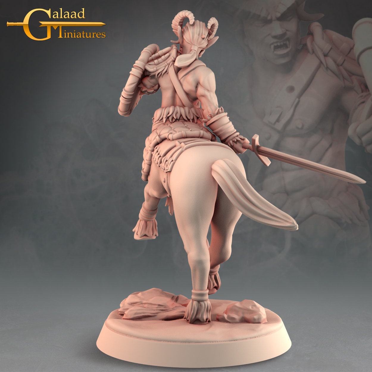 Male Centaur Fighter Miniature | RPG Minis | D&D | DND | RPG | Tabletop Gaming | From Galaad Miniatures