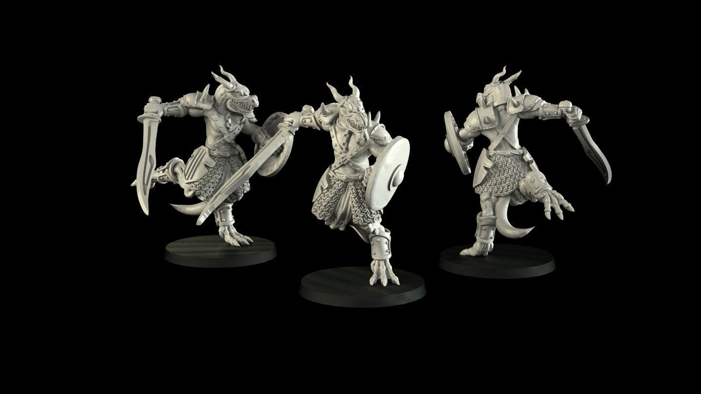 Dragonborn Fighter Miniature | RPG Minis | D&D | DND | RPG | Tabletop Gaming | From Cross Lances