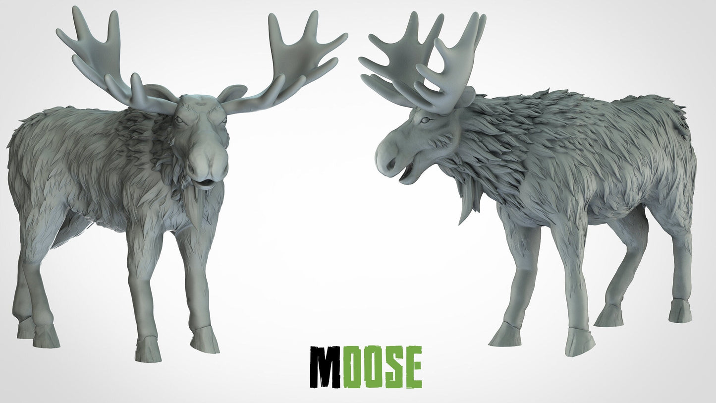 Moose Miniature | RPG Minis | D&D | DND | RPG | Tabletop Gaming | From 3D IPStudios