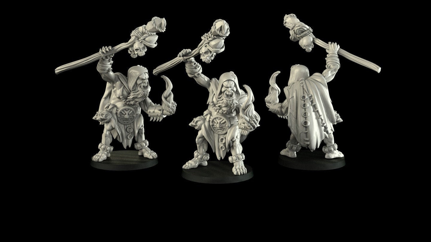 Half-Orc Wizard Miniature | RPG Minis | D&D | DND | RPG | Tabletop Gaming | From Cross Lances