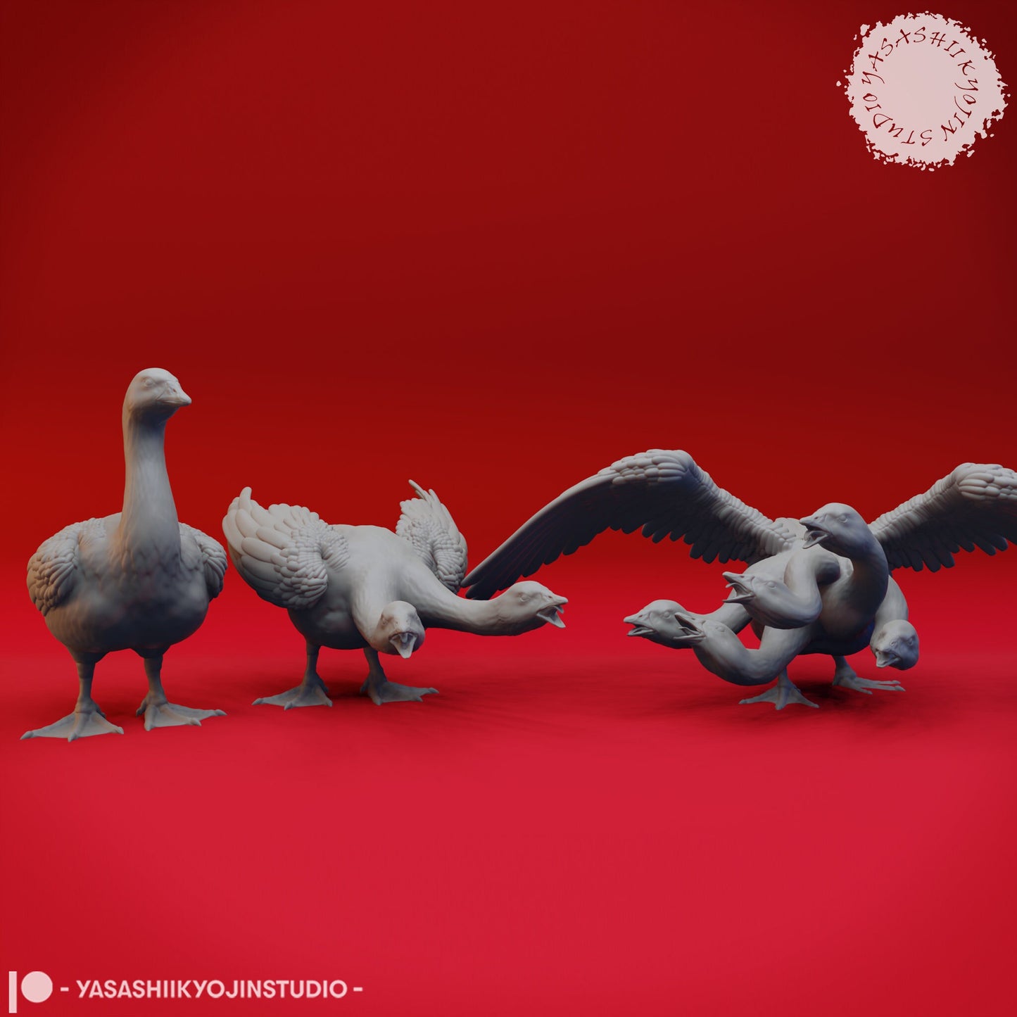 Goose Hydra Collection Miniatures (3) | RPG Minis | D&D | DND | RPG | Tabletop Gaming | From Yasashii Kyojin Studios