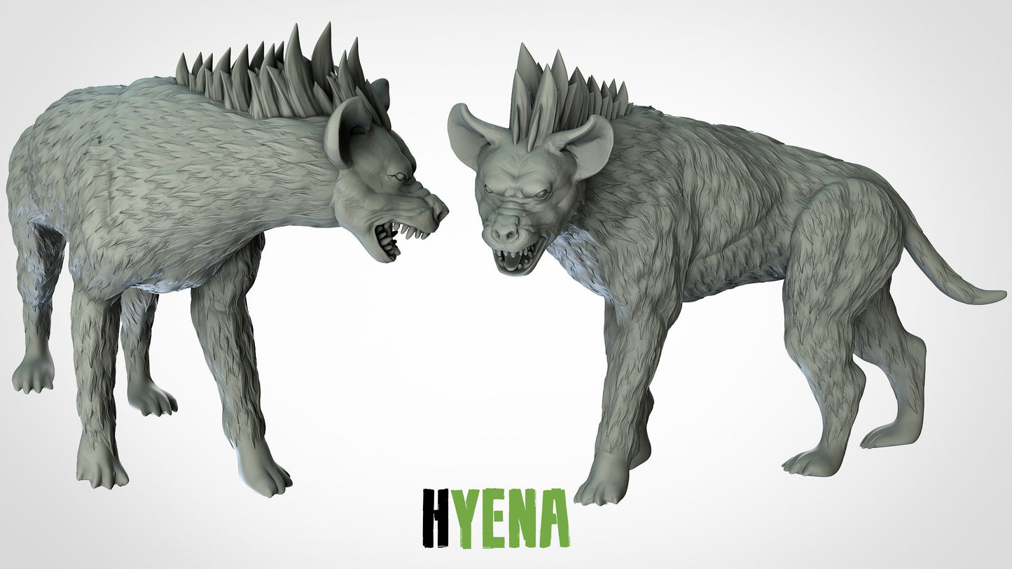 Hyena Miniatures (2 variations) | RPG Minis | D&D | DND | RPG | Tabletop Gaming | From 3D IPStudios
