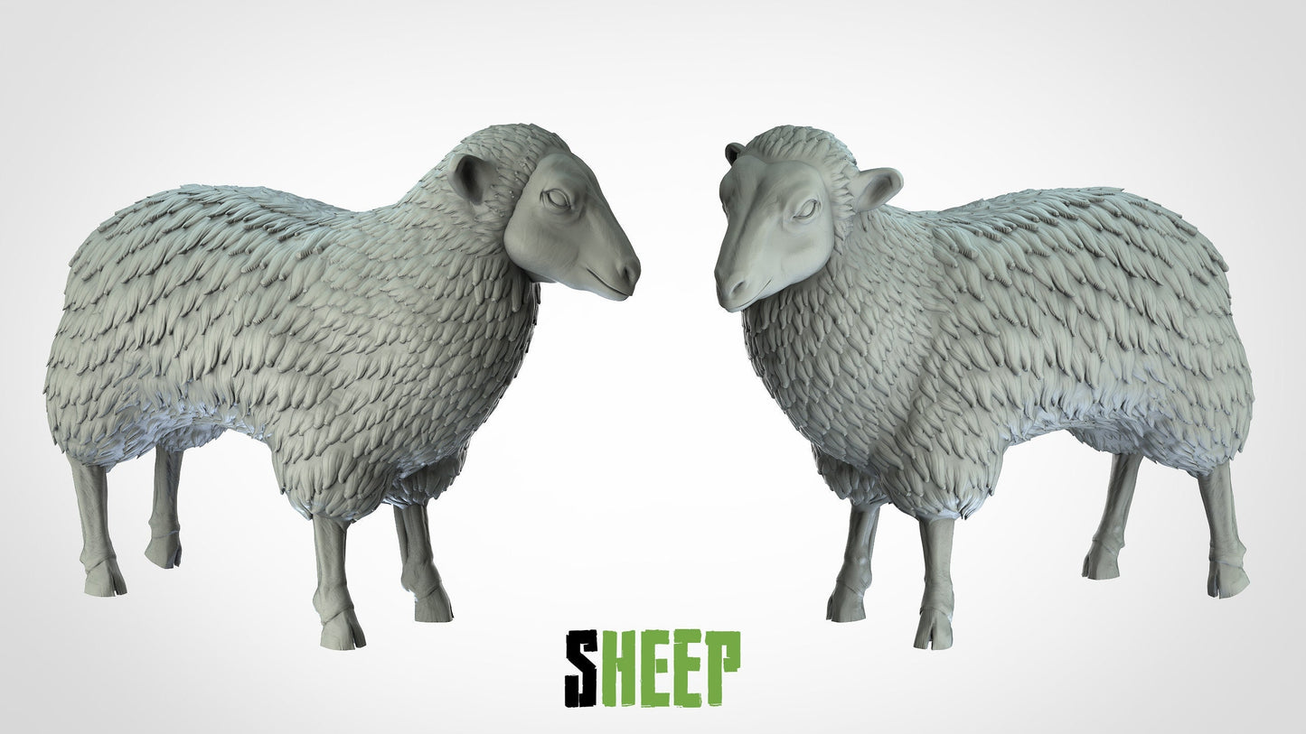 Sheep Miniature | RPG Minis | D&D | DND | RPG | Tabletop Gaming | From 3D IPStudios