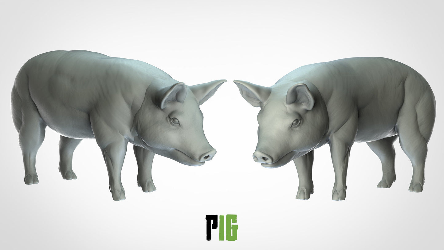 Pig Miniature | RPG Minis | D&D | DND | RPG | Tabletop Gaming | From 3D IPStudios