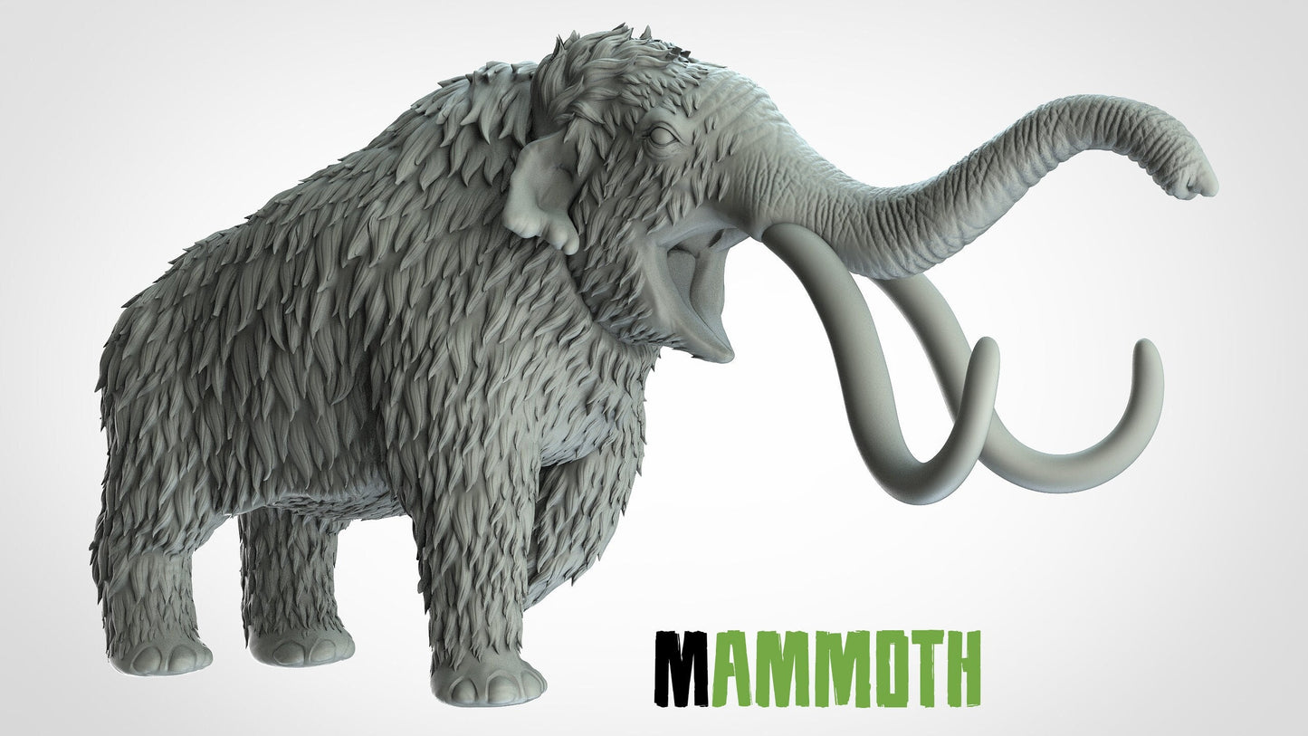 Wooly Mammoth Miniature | RPG Minis | D&D | DND | RPG | Tabletop Gaming | From 3D IPStudios