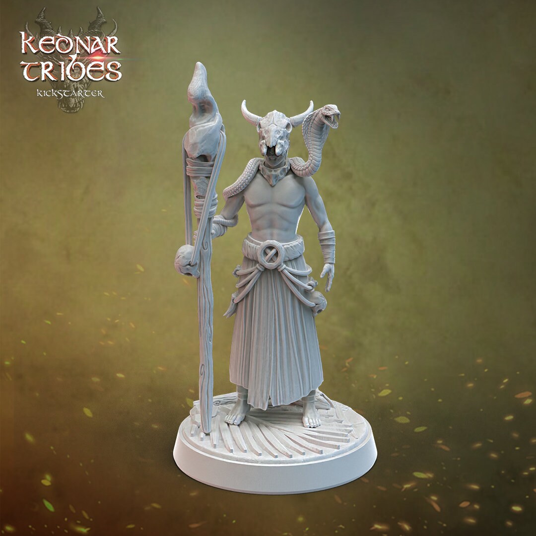 Desert Druid Miniature | RPG Minis | D&D | DND | RPG | Tabletop Gaming | From Cursed Forge Miniatures