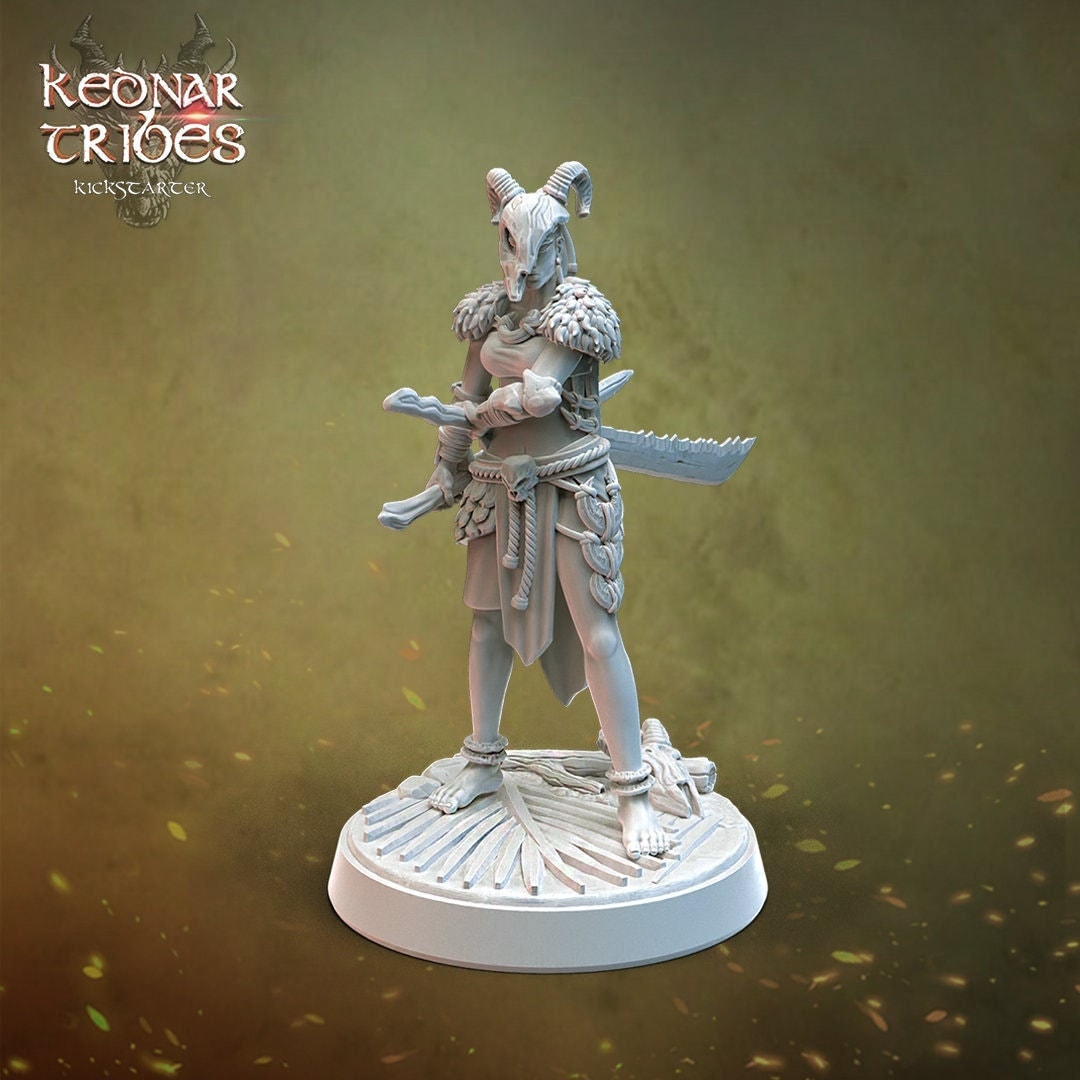 Desert Barbarian Miniature | RPG Minis | D&D | DND | RPG | Tabletop Gaming | From Cursed Forge Miniatures