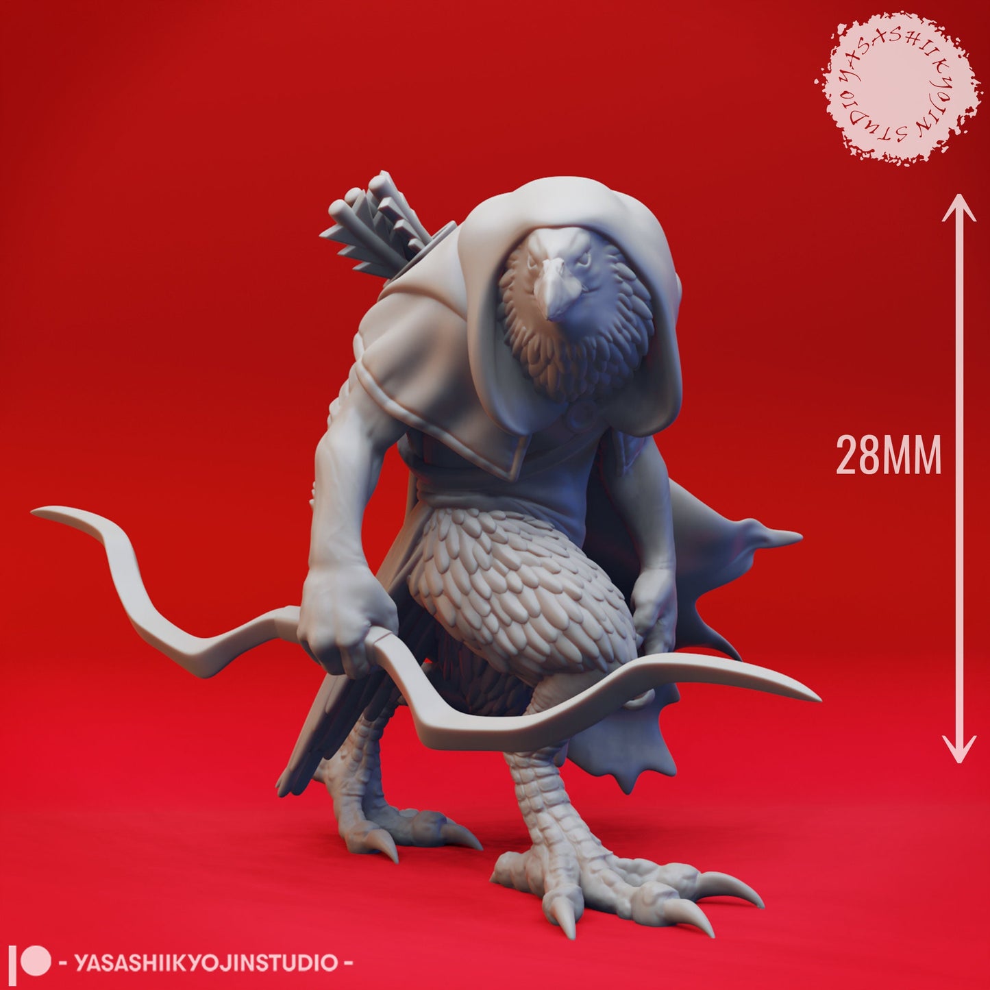 Kenku Ranger Miniature | RPG Minis | D&D | DND | RPG | Tabletop Gaming | From Yasashii Kyojin Studios