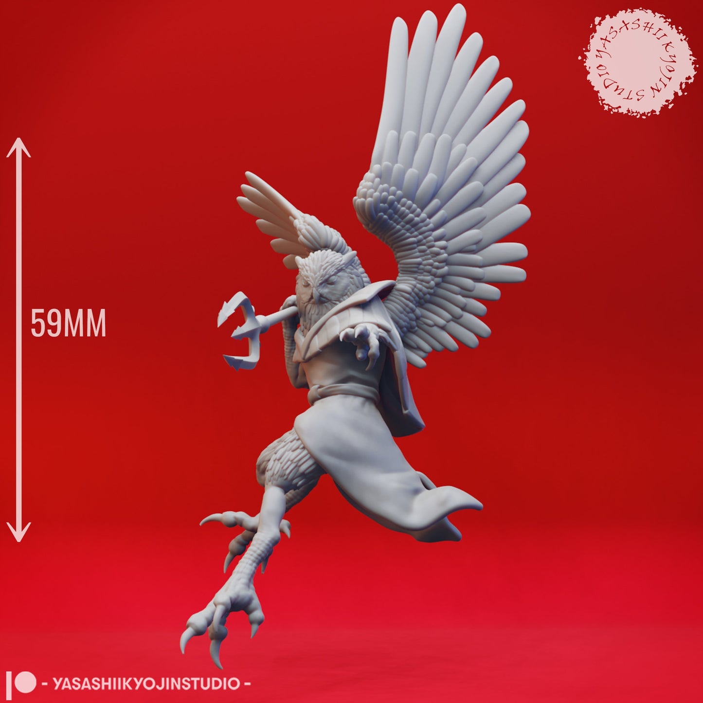 Owlin Ranger Miniature | RPG Minis | D&D | DND | RPG | Tabletop Gaming | From Yasashii Kyojin Studios