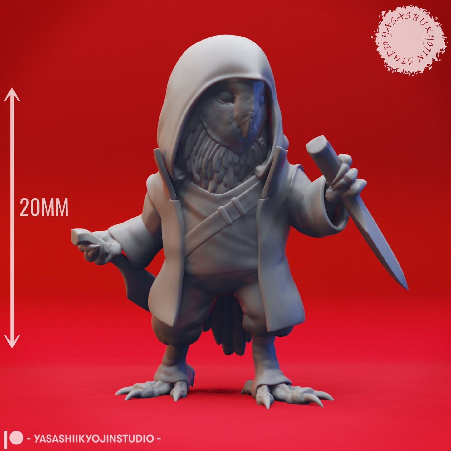 Kenku Rogue Miniature | RPG Minis | D&D | DND | RPG | Tabletop Gaming | From Yasashii Kyojin Studios