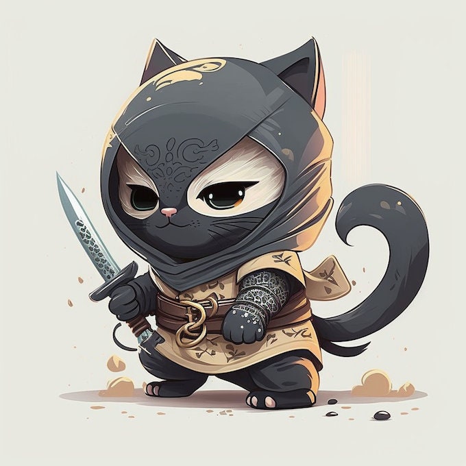 Cat Rogue Miniature | D&D Cat Feline Miniature | DnD Catfolk | RPG Kitty |DND Fighter Miniature | RPG Barbarian | Tabletop Game Figurine