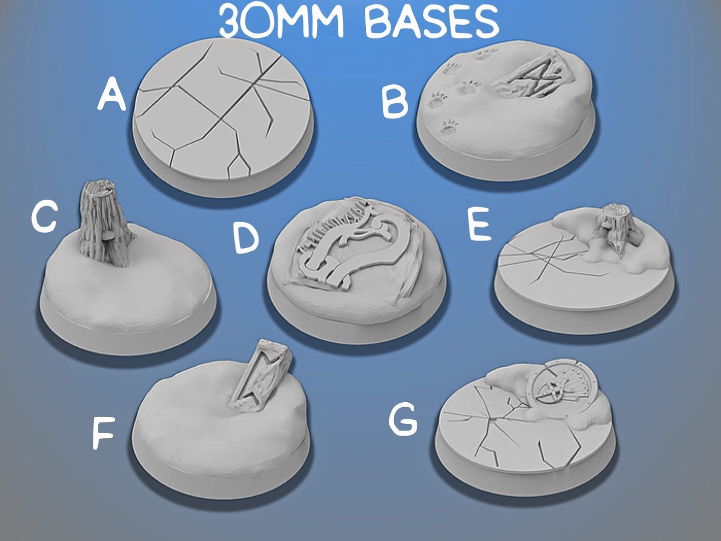 30mm Dwarven Bases | Miniature Bases | D&D  | RPG | Tabletop Gaming |  From BasicAid