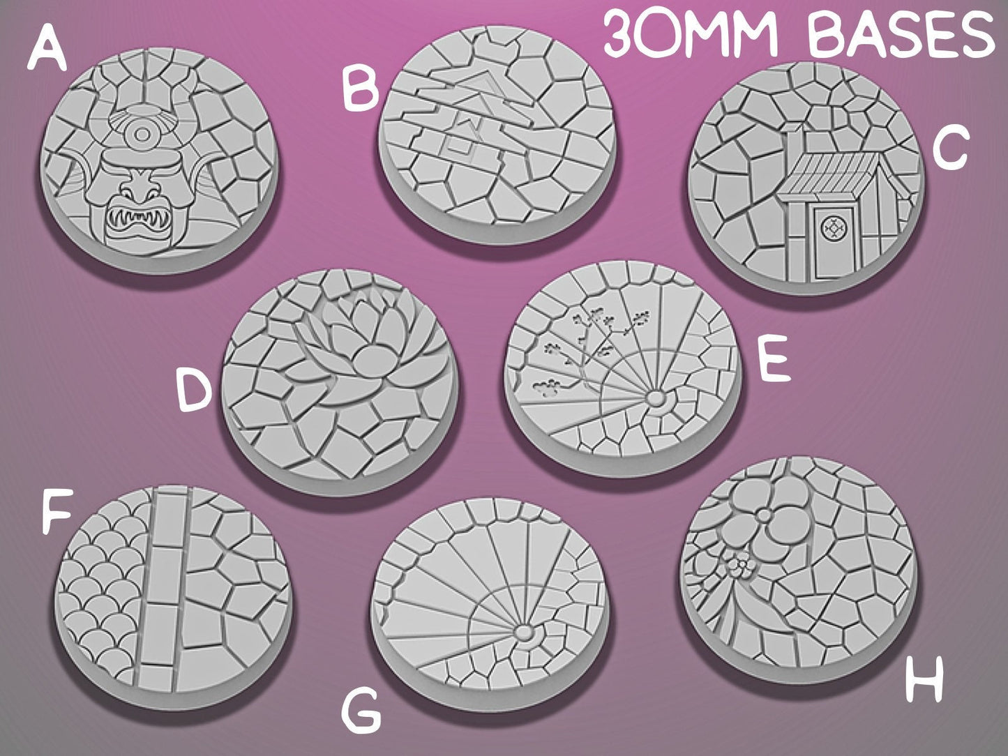 30mm Temple Bases | Miniature Bases | D&D  | RPG | Tabletop Gaming |  From BasicAid