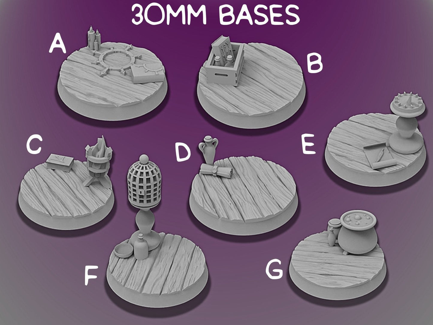 30mm Wizard’s Lab Bases | Miniature Bases | D&D  | RPG | Tabletop Gaming |  From BasicAid