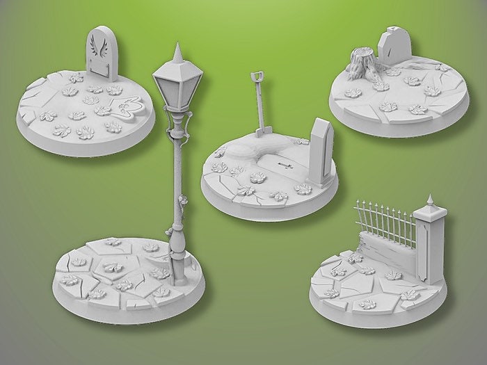 40mm Graveyard Bases | Miniature Bases | D&D  | RPG | Tabletop Gaming |  From BasicAid
