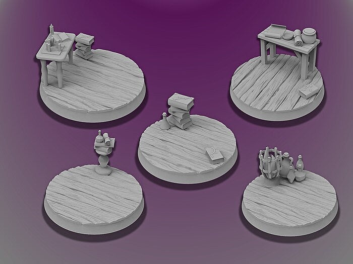 40mm Wizard’s Lab Bases | Miniature Bases | D&D  | RPG | Tabletop Gaming |  From BasicAid